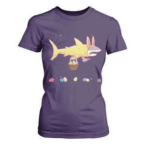 Funny Shark Easter T Shirt For Women Cute Bunny Ears Eggs Hunting Teens Boys Kids TS10 Purple Print Your Wear