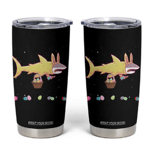 Funny Shark Easter Tumbler Cup Cute Bunny Ears Eggs Hunting Teens Boys Kids TS10 Black Print Your Wear