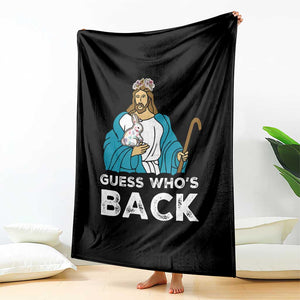 Guess Whos Back Throw Blanket Funny Religious Jesus Back Cute Bunny TS10 Print Your Wear