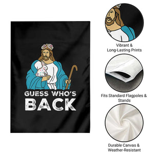 Guess Whos Back Garden Flag Funny Religious Jesus Back Cute Bunny TS10 Print Your Wear