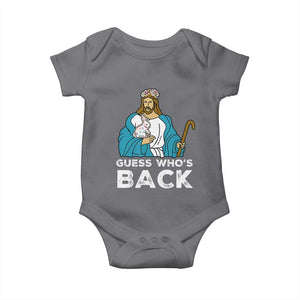 Guess Whos Back Baby Onesie Funny Religious Jesus Back Cute Bunny TS10 Charcoal Print Your Wear