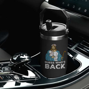 Guess Whos Back Flip Straw Tumbler Funny Religious Jesus Back Cute Bunny TS10 Print Your Wear