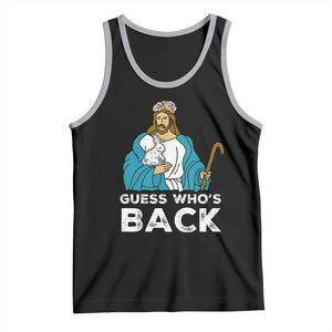 Guess Whos Back Tank Top Funny Religious Jesus Back Cute Bunny TS10 Black Athletic Heather Print Your Wear