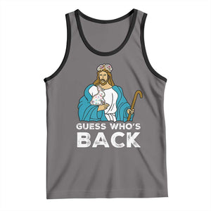 Guess Whos Back Tank Top Funny Religious Jesus Back Cute Bunny TS10 Deep Heather Black Print Your Wear