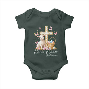 He Is Risen Easter Baby Onesie Lamb Flowers Cross TS10 Print Your Wear