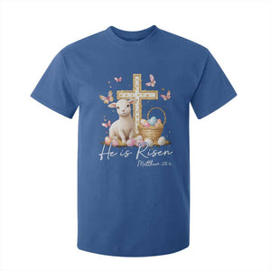He Is Risen Easter T Shirt For Kid Lamb Flowers Cross TS10 Royal Blue Print Your Wear