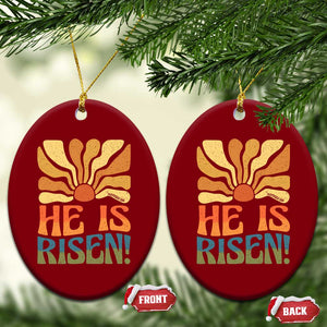 Retro Easter Ceramic Ornament Jesus He is Risen Matthew 28:6 Bible Verse Kids TS10 Print Your Wear
