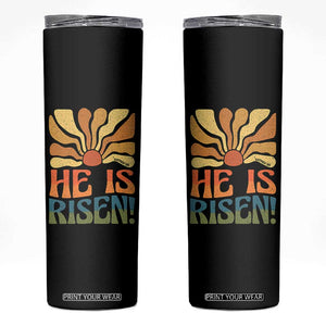 Retro Easter Skinny Tumbler Jesus He is Risen Matthew 28:6 Bible Verse Kids TS10 Black Print Your Wear