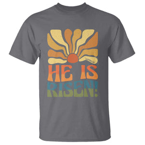 Retro Easter T Shirt Jesus He is Risen Matthew 28:6 Bible Verse Kids TS10 Charcoal Print Your Wear