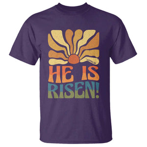 Retro Easter T Shirt Jesus He is Risen Matthew 28:6 Bible Verse Kids TS10 Purple Print Your Wear