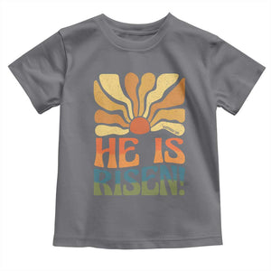 Retro Easter Toddler T Shirt Jesus He is Risen Matthew 28:6 Bible Verse Kids TS10 Charcoal Print Your Wear