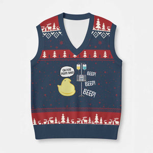 Bunny Nurse V-Neck Knit Sweater Vest Funny Peep Nursing Easter Nurse Gift TS10 Navy Red Print Your Wear