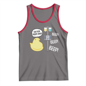 Bunny Nurse Tank Top Funny Peep Nursing Easter Nurse Gift TS10 Deep Heather Red Print Your Wear