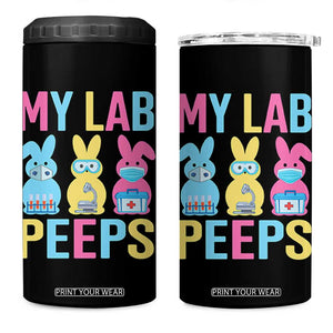 Easter Lab Tech 4 in 1 Can Cooler Tumbler Cute Bunny My Lab Peeps TS10 One Size: 16 oz Black Print Your Wear
