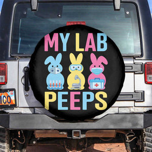 Easter Lab Tech Spare Tire Cover Cute Bunny My Lab Peeps TS10 No hole Black Print Your Wear