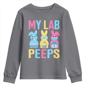Easter Lab Tech Youth Sweatshirt Cute Bunny My Lab Peeps TS10 Charcoal Print Your Wear