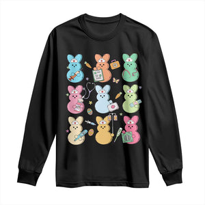 Easter Nurse Bunny Long Sleeve Shirt Funny Nursing Easter Spring Nurse Gift TS10 Black Print Your Wear