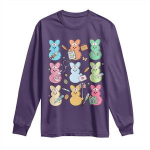 Easter Nurse Bunny Long Sleeve Shirt Funny Nursing Easter Spring Nurse Gift TS10 Purple Print Your Wear