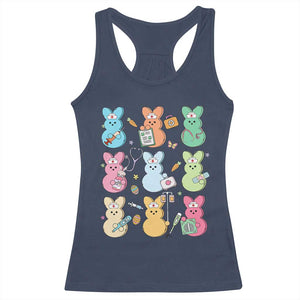 Easter Nurse Bunny Racerback Tank Top Funny Nursing Easter Spring Nurse Gift TS10 Navy Print Your Wear