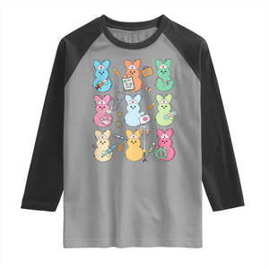 Easter Nurse Bunny Raglan Shirt Funny Nursing Easter Spring Nurse Gift TS10 Sport Gray Black Print Your Wear