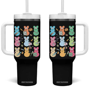 Easter Nurse Bunny Tumbler With Handle Funny Nursing Easter Spring Nurse Gift TS10 One Size: 40 oz Black Print Your Wear