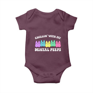 Easter Dental Bunny Baby Onesie Chilling With My Dental Peeps TS10 Maroon Print Your Wear