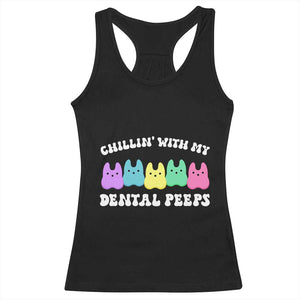 Easter Dental Bunny Racerback Tank Top Chilling With My Dental Peeps TS10 Black Print Your Wear