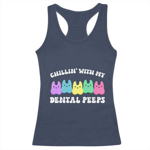 Easter Dental Bunny Racerback Tank Top Chilling With My Dental Peeps TS10 Navy Print Your Wear