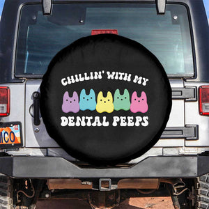 Easter Dental Bunny Spare Tire Cover Chilling With My Dental Peeps TS10 No hole Black Print Your Wear