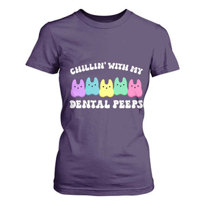 Easter Dental Bunny T Shirt For Women Chilling With My Dental Peeps TS10 Purple Print Your Wear