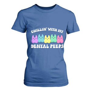 Easter Dental Bunny T Shirt For Women Chilling With My Dental Peeps TS10 Royal Blue Print Your Wear