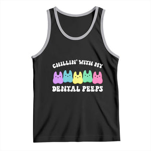 Easter Dental Bunny Tank Top Chilling With My Dental Peeps TS10 Black Athletic Heather Print Your Wear