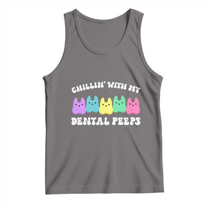 Easter Dental Bunny Tank Top Chilling With My Dental Peeps TS10 Deep Heather Print Your Wear
