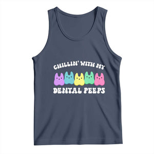 Easter Dental Bunny Tank Top Chilling With My Dental Peeps TS10 Navy Print Your Wear