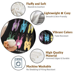 Easter Dentist Throw Blanket Chilling With My Dental Peeps Bunny TS10 Print Your Wear