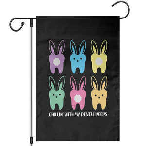 Easter Dentist Garden Flag Chilling With My Dental Peeps Bunny TS10 Black Print Your Wear