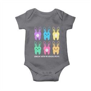 Easter Dentist Baby Onesie Chilling With My Dental Peeps Bunny TS10 Charcoal Print Your Wear