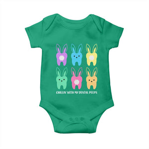 Easter Dentist Baby Onesie Chilling With My Dental Peeps Bunny TS10 Irish Green Print Your Wear