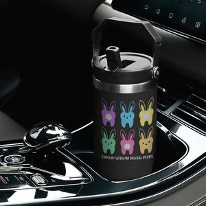 Easter Dentist Flip Straw Tumbler Chilling With My Dental Peeps Bunny TS10 Print Your Wear