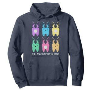 Easter Dentist Hoodie Chilling With My Dental Peeps Bunny TS10 Navy Print Your Wear