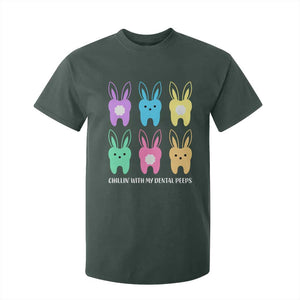 Easter Dentist T Shirt For Kid Chilling With My Dental Peeps Bunny TS10 Dark Forest Green Print Your Wear
