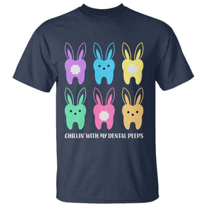 Easter Dentist T Shirt Chilling With My Dental Peeps Bunny TS10 Navy Print Your Wear