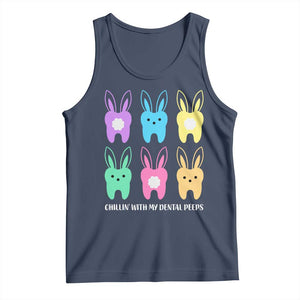 Easter Dentist Tank Top Chilling With My Dental Peeps Bunny TS10 Navy Print Your Wear