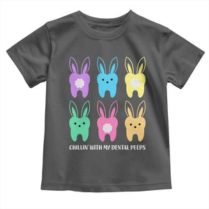 Easter Dentist Toddler T Shirt Chilling With My Dental Peeps Bunny TS10 Dark Heather Print Your Wear