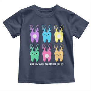 Easter Dentist Toddler T Shirt Chilling With My Dental Peeps Bunny TS10 Navy Print Your Wear