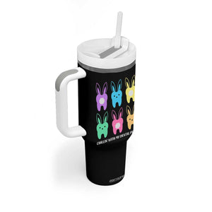 Easter Dentist Tumbler With Handle Chilling With My Dental Peeps Bunny TS10 Print Your Wear