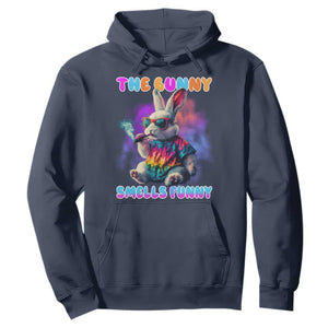 Happy 420 Easter Hoodie Funny Smoking Easter Bunny Smells Funny Easter TS10 Navy Print Your Wear