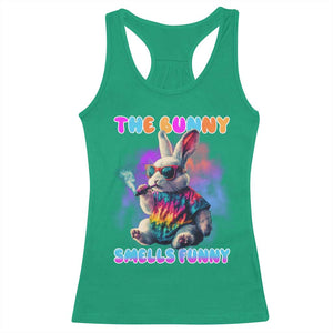 Happy 420 Easter Racerback Tank Top Funny Smoking Easter Bunny Smells Funny Easter TS10 Irish Green Print Your Wear