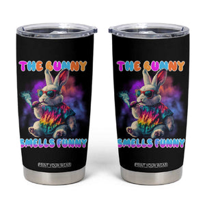 Happy 420 Easter Tumbler Cup Funny Smoking Easter Bunny Smells Funny Easter TS10 Black Print Your Wear