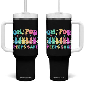 Oh For Peeps Sake Easter Bunny Tumbler With Handle TS10 One Size: 40 oz Black Print Your Wear
